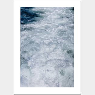 Seaspray, foam and turbulence from a boat's wake on route to the Farne Islands Posters and Art